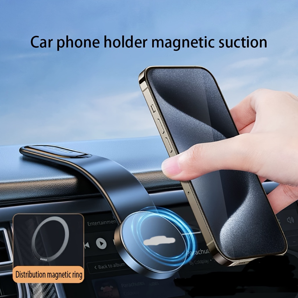 

Magnetic Car Phone Mount For - Easy Adhesive, Dashboard & Central Console Compatible With For 12, 13, 14, 15