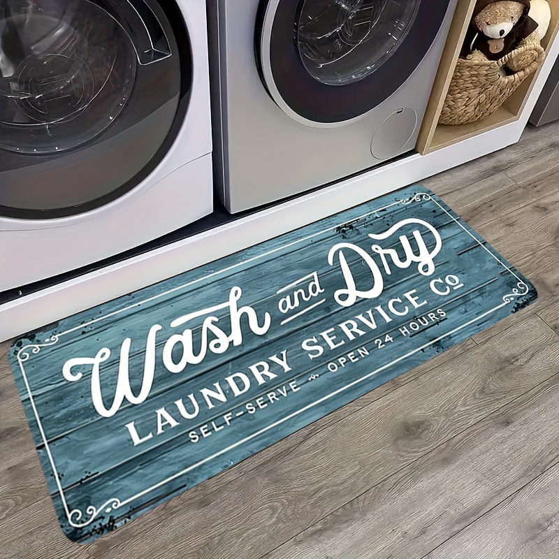 

Premium Dark Grain Printed Mat - Non-slip, Machine Washable, Soft & Comfortable For Laundry Room And Entryway Decor