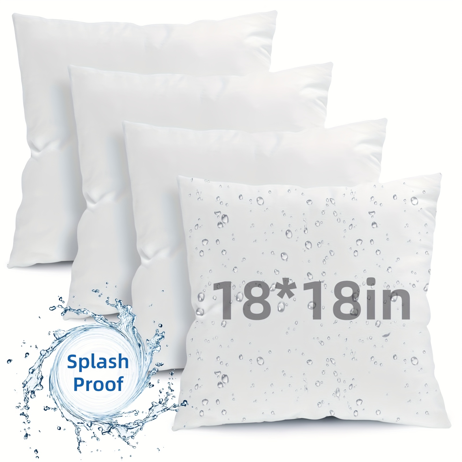 TEMU Tomnk Pack Of 4 18x18 Pillows Inserts, Hug Pillow Core, Square Stuffer Pillow Form For Patio, Pillow Inserts, Suitable For Use In Living Rooms,