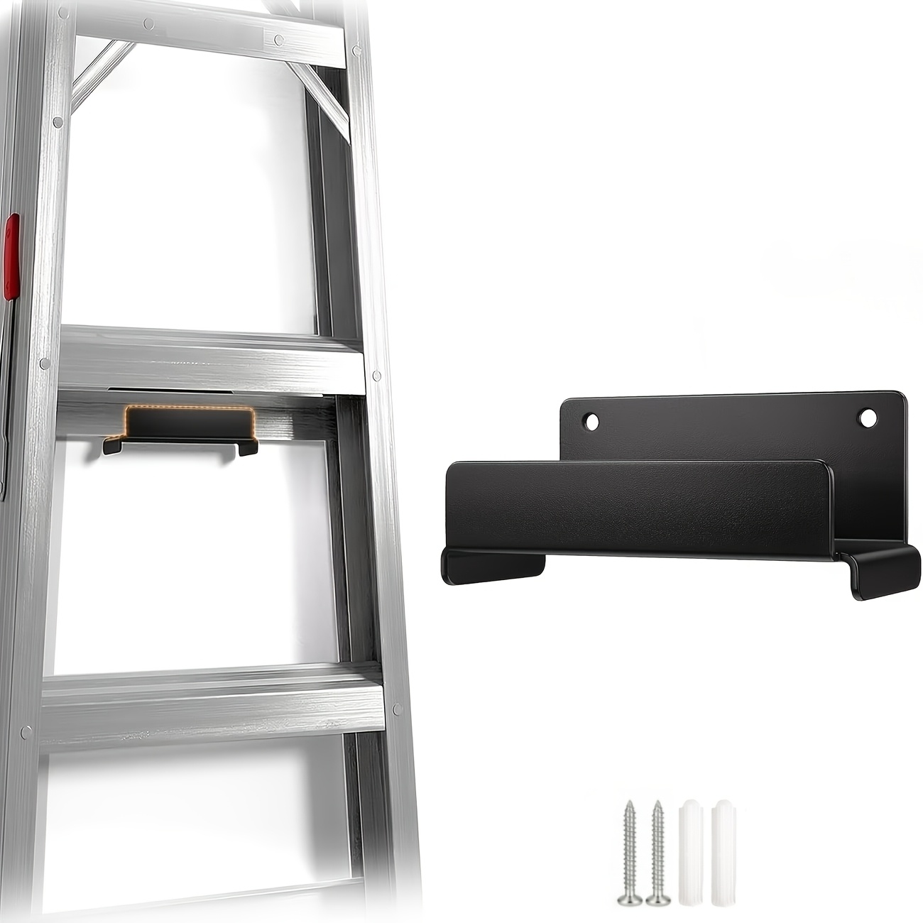 TEMU Garage Wall Ladder Hook, Heavy-duty Wall-mounted Storage Rack, Suitable For Ladders, Chairs, And Deck Furniture, Ideal For Step And Extension