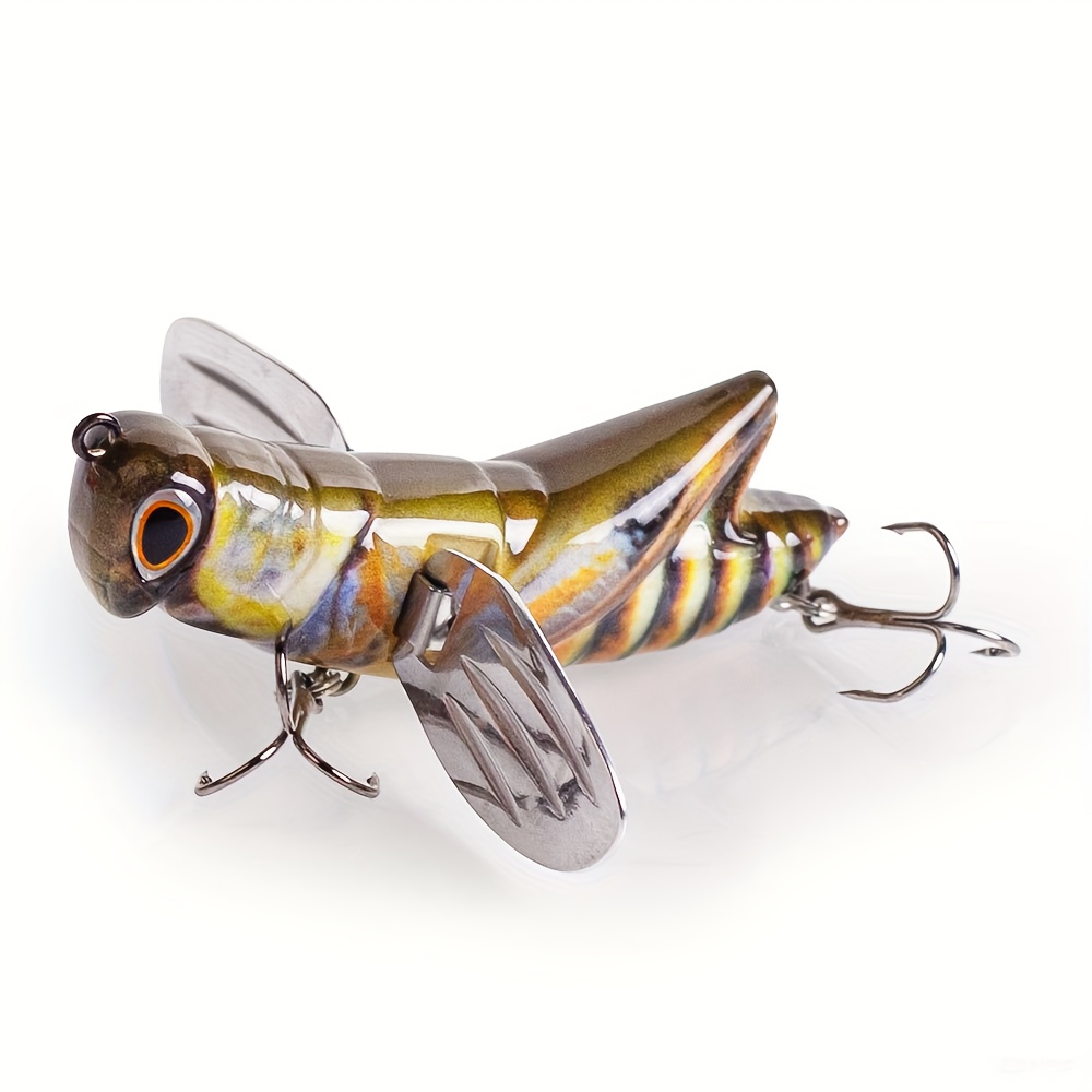 Artikelbild 7,5 cm/12,5 g topwater-insekten-wobbler-köder, künstliche heuschrecken mit stahlflügeln, schwimmender köder für barsch hecht