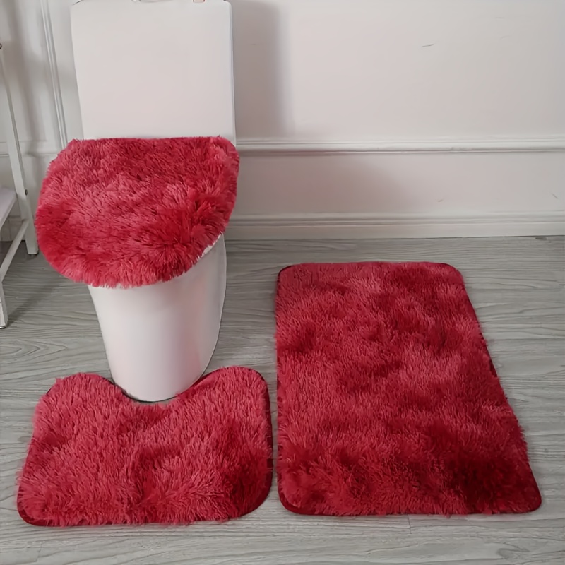 3- Carpet Bath Mat Set - Soft, Absorbent, Non-slip, Machine Washable, Rectangular Bathroom Carpet Set