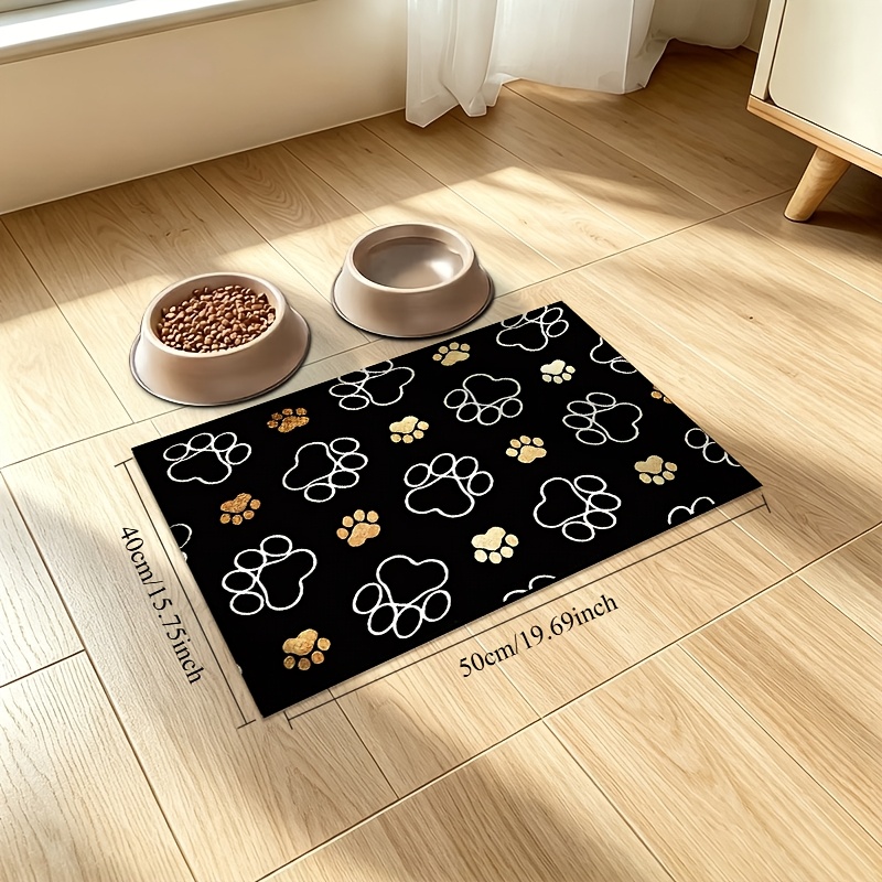 TEMU 1pc Mud Animal Paw Print Pet Placemat, Quick-drying Cat And Dog Feeding Mat, Easy-to- Bowl Mat, Dog Mat, Universal Pet Mat For , Dog Cage Mat,