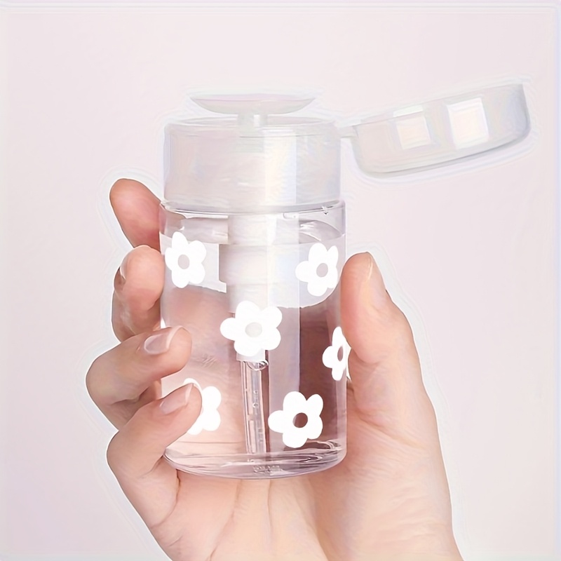 TEMU 1pz, Bottiglia da Viaggio Ricaricabile in PET con Motivo , Erogatore Pompa da 100ml/200ml per Unghie, e Struccante, Design , Solo Lavaggio a ,