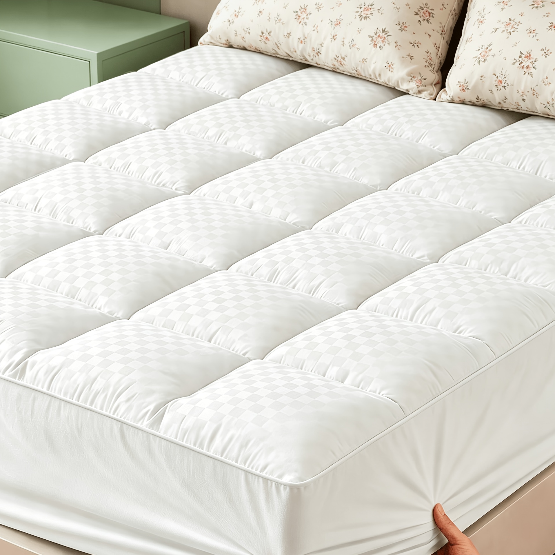 TEMU Top Layer Mattress Topper Mattress Protector- Blanket Mattress Cover, Pillow Mattress Cover, With 8-21 Inches Deep Pockets, Suitable For Home,