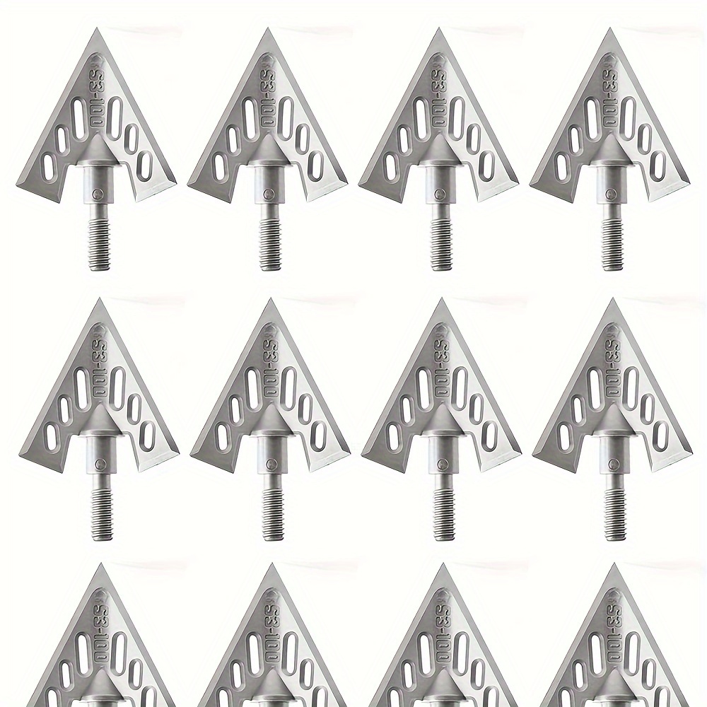 

6/12pcs Archery 3 Fixed 100 Grain Stainless Alloy X3/x5 Tips For Shooting Accessories