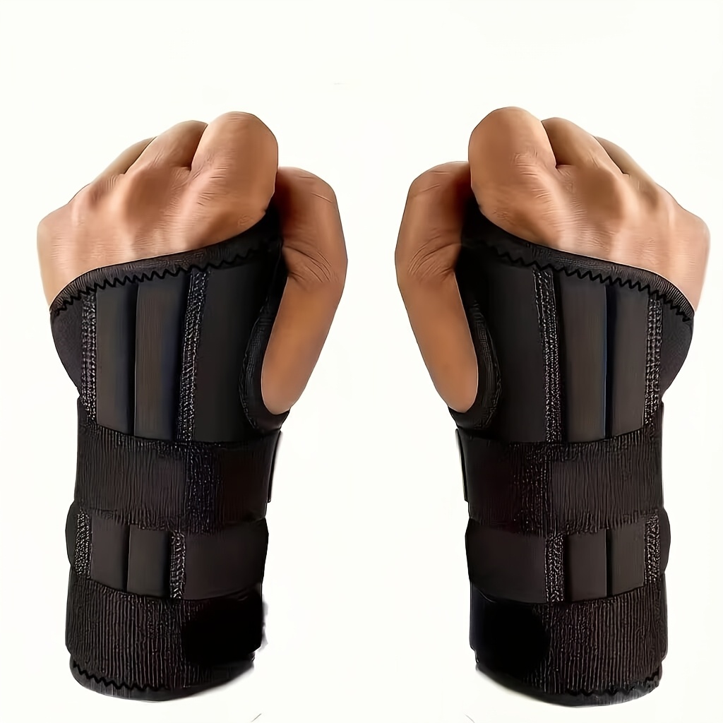 Image of 1pc/2pcs Adjustable Wrist Support Braces For - Nighttime Wrist Splint With Straps, Breathable Polyester Fabric, 20-27cm (7.87.51 Inches) Fits Hand 7.87.51 Inches