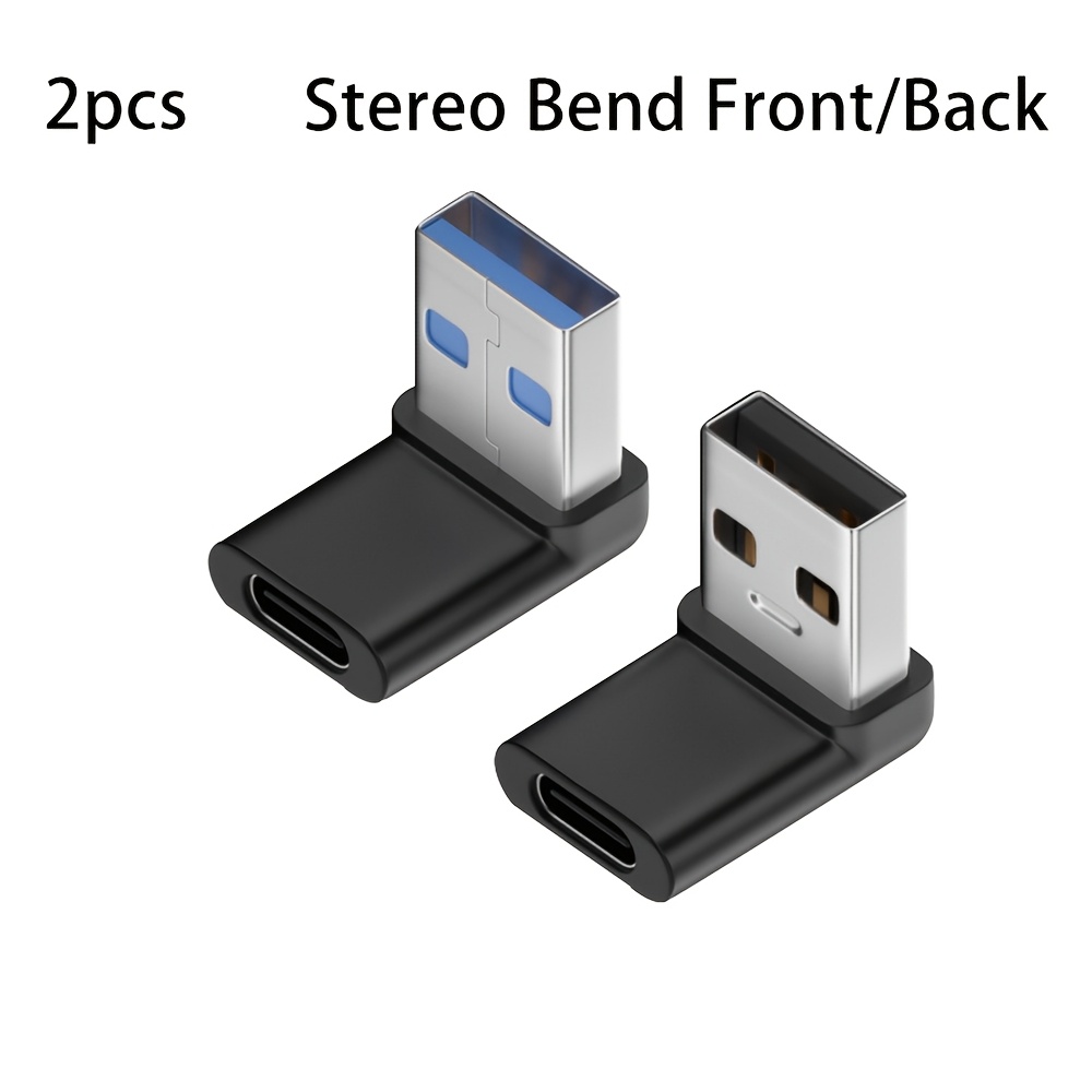 TEMU Wowssyo Type-c To Usb Adapter: Usb 3.0 Female To Type-c 90-degree U-shaped 10gbps Adapter, Suitable For Hard Drive Transfers And Laptop