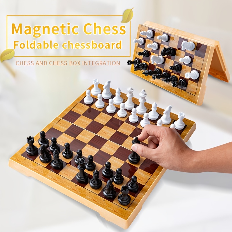 

-enhancing, Portable Magnetic Chess Set With Folding Board - Beginner-friendly, Pp Material,