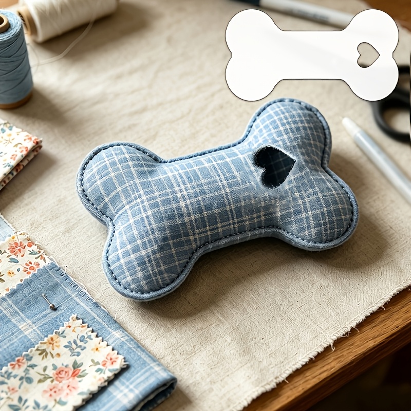 TEMU 1pc Bone-shaped Sewing Template, Heart-shaped Hollow Cutout Pattern Template, Reusable For Tracing And Marking, Suitable For Textile Outlines,
