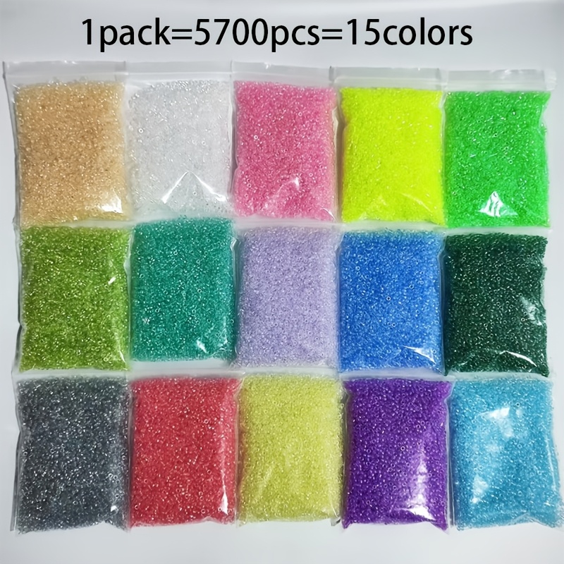 

5700pcs Of 15 Colors 2.5mm Ultra-high Quality Seed Beads In Aurora Colors, Suitable For Bracelets, Earrings, Sets, Valentine's Day Gifts For .