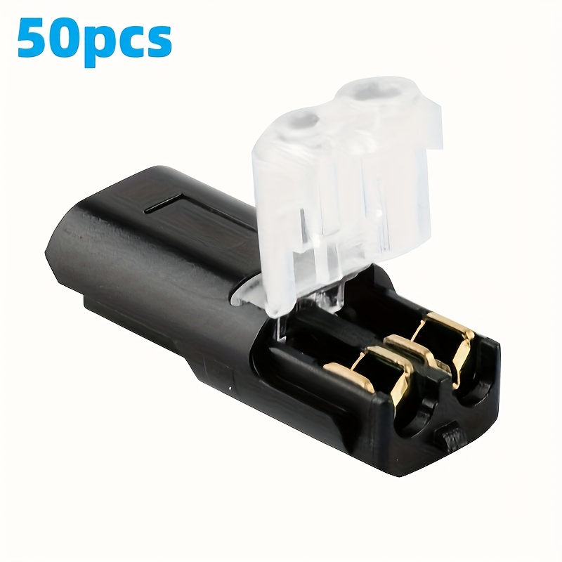 Nodemcu Lua 50pcs Double-wire Plug-in Connectors, 2-pin Connectors, Industrial Electrical Docking Terminals, Led Strip Light Connectors, Wire Connectors, Quick Connectors