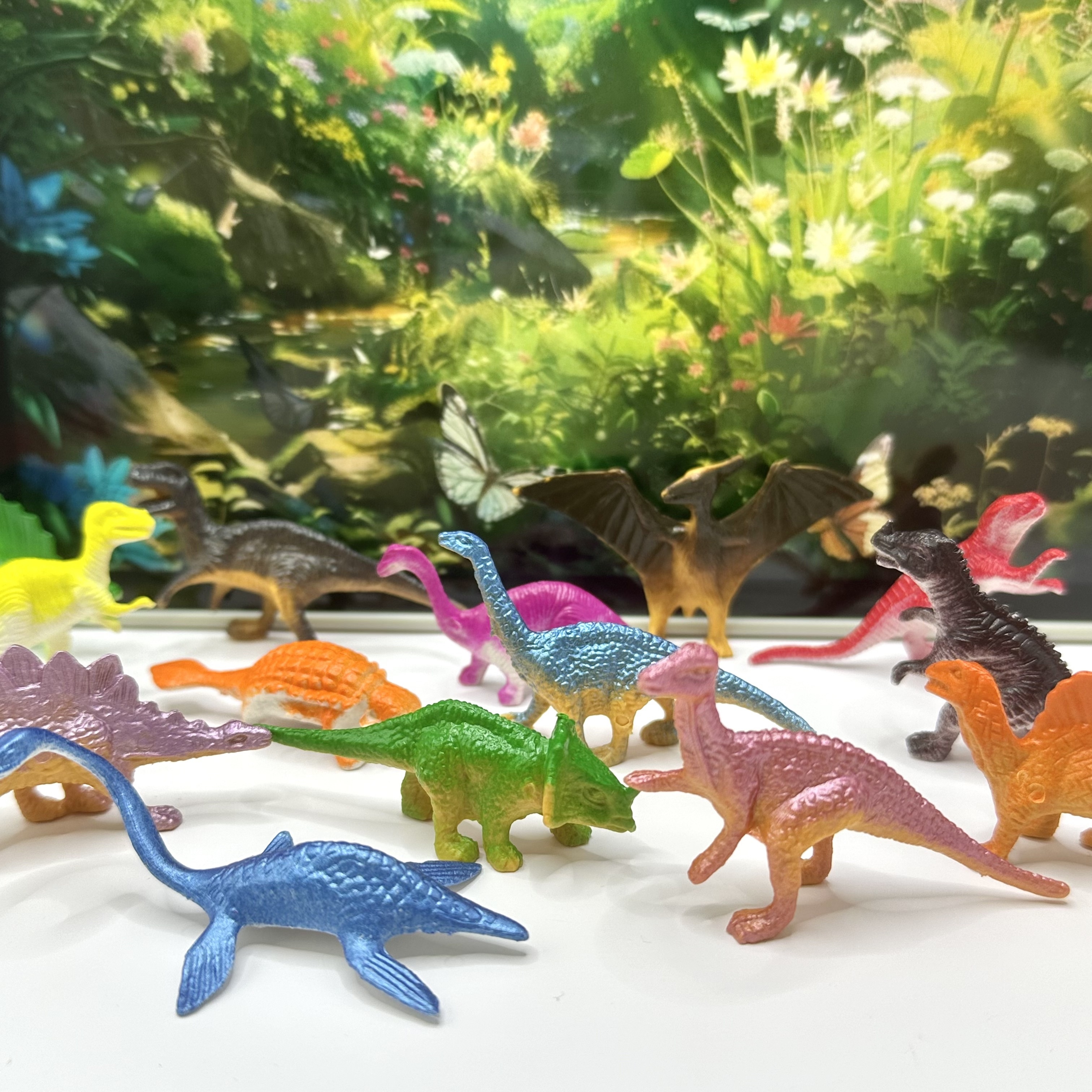16pcs Mini Dinosaur Simulation Toys Ancient Animals Collection Christmas Gift