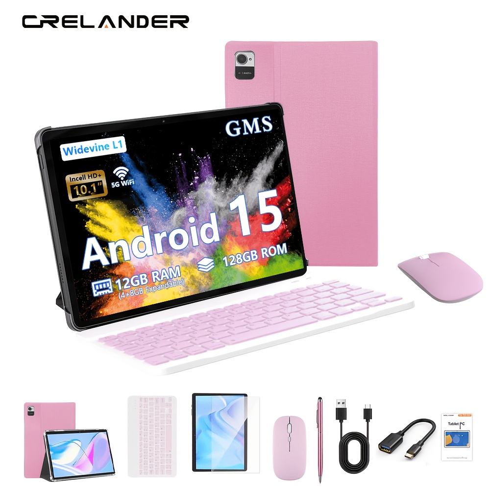 E-shop NEU Tablet 15 2-in-1-Tablet 10,1-Zoll-IPS-Display 12 GB RAM (4 GB + 8 GB erweiterbar) 128 GB ROM, unterstützt 1 TB TF-Karten-Erweiterung, mit