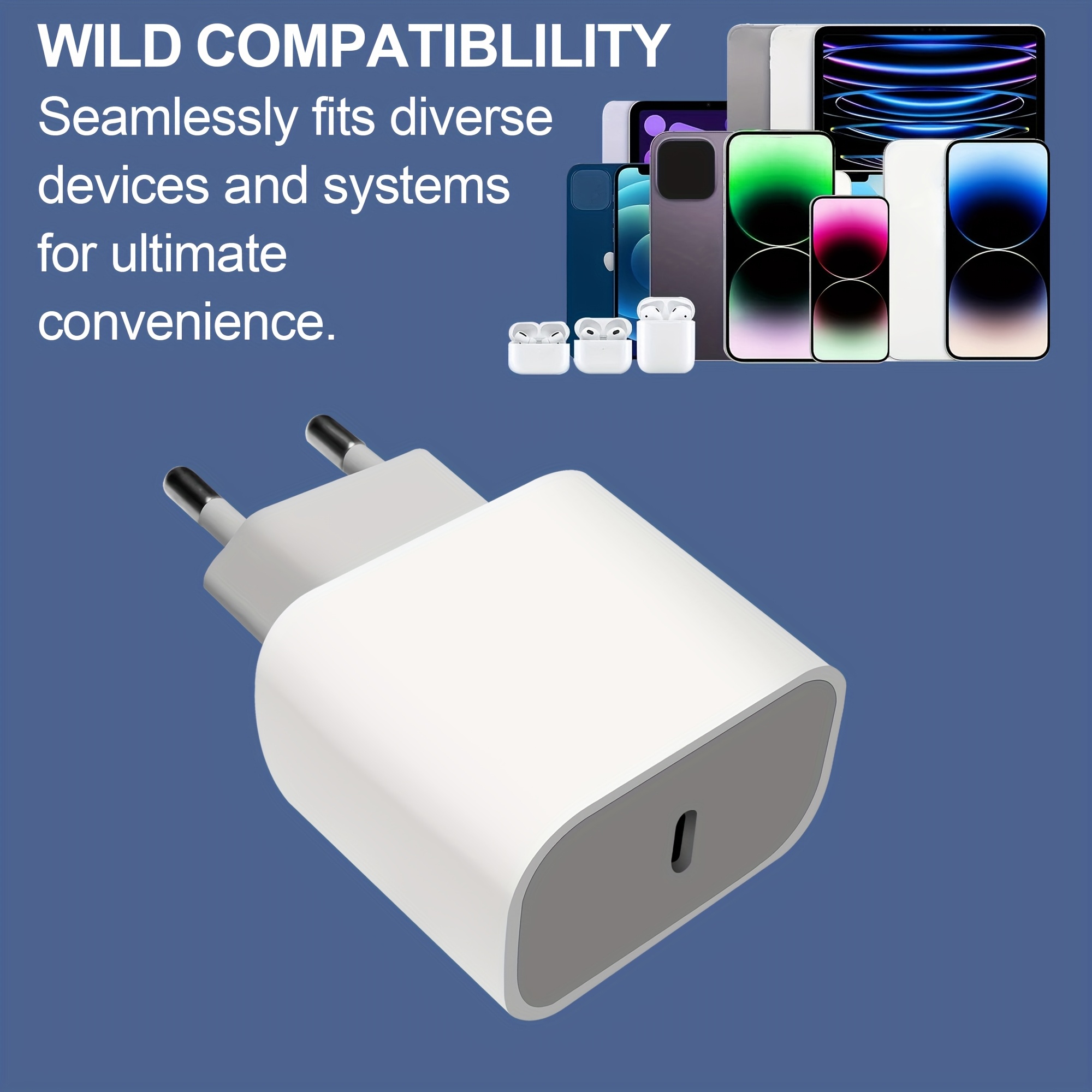 Bolizma 10W 5V2A Chagrer, USB-C Charger, Safe Charging, Convenient Travel charger, Support iPhone 14/15, Samsung, XIaomi, Vivo, Huawei, iPad, Sony, and more, Travel Friendly, European plug