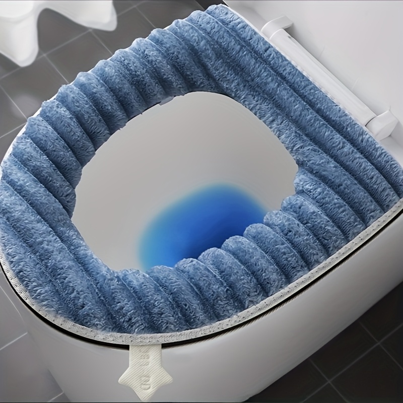 Bathroom Supplies Fully Enclosed Large Velvet Thick Toilet Cover Zipper Style Universal Household Toilet Cushion Easy Style