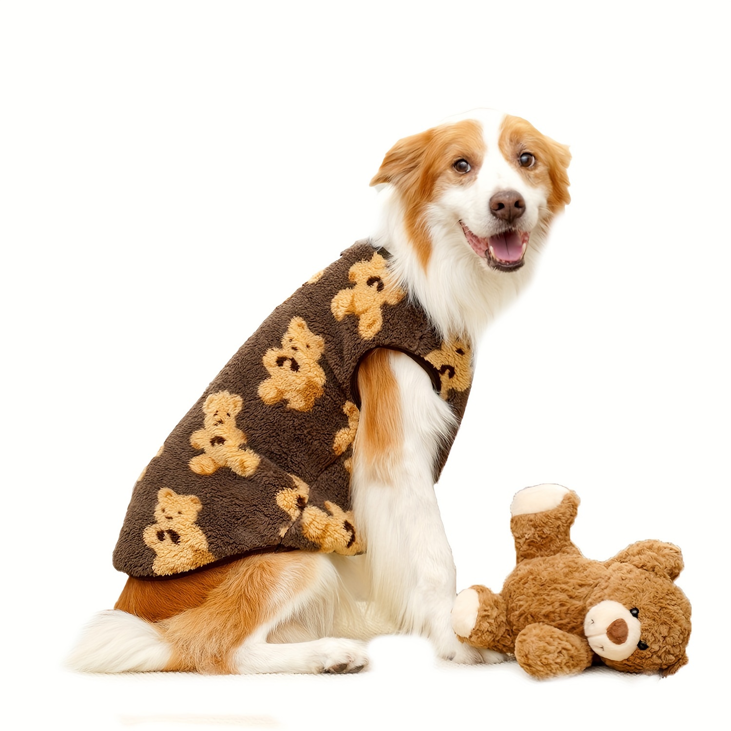 TEMU All- Dog Fleece , Fleece Dog , Breathable , Hole, For , , Large Breeds, Woven Polyester Pullover Pet Outerwear