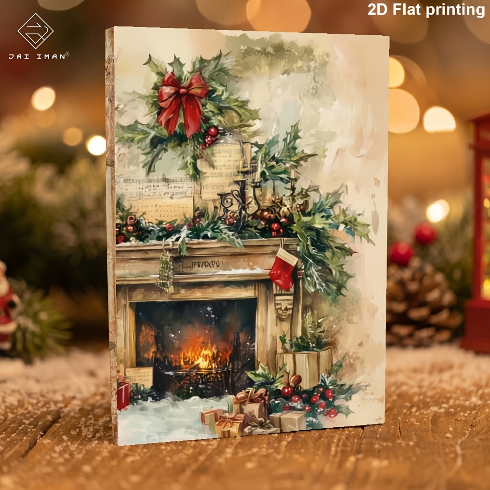 TEMU Jai Iman 96 Pages (non-repeating Patterns) A5 Size 2d Flat With Christmas Tree Patterns Style Notebook For Adventure Book, Hand , Scrapbooking