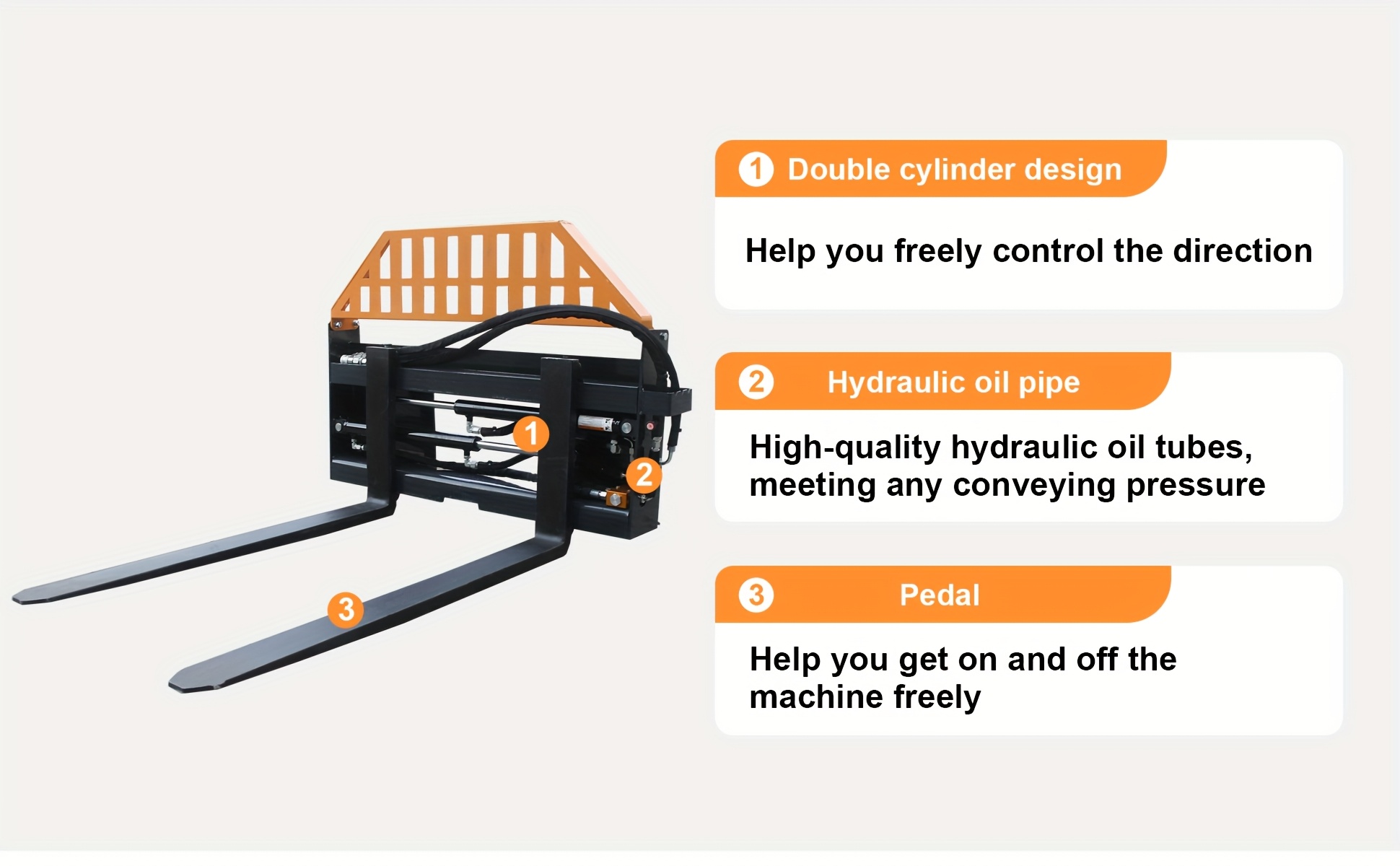 heavy duty adjustable skid   pallet forks 4000lb 48 anti slip   for farm industrial use Product details 2