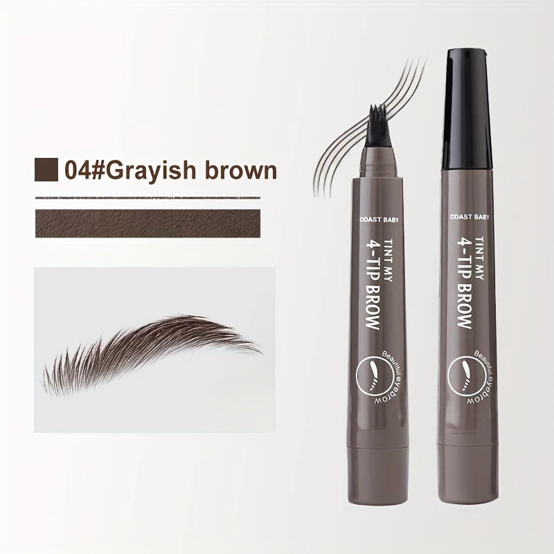 Micro-Fork Tip Eyebrow Pen, 4 Tip Design, Makeup Artist-Grade, Waterproof, , Natural 3D Brow Makeup Look, Long-Lasting, Non-Fading - Beauty & Health