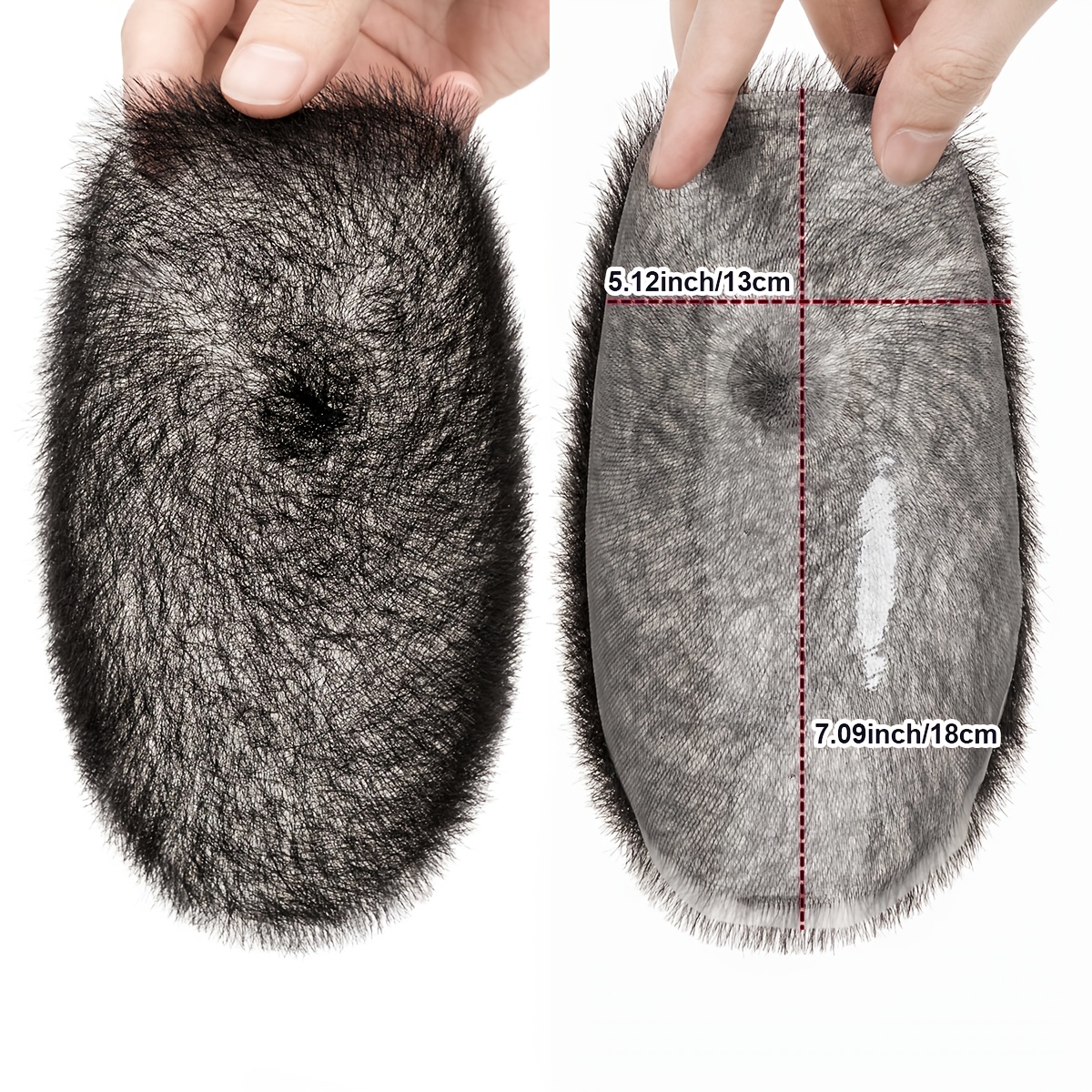 TEMU Men's Ultra-thin Hairpieces With A Pu Base, Designed For , Featuring An Invisible Skin Made Of Human Hair. This Fully Hand-woven Scalp System Is Ideal For With Bald Heads And Hair Loss