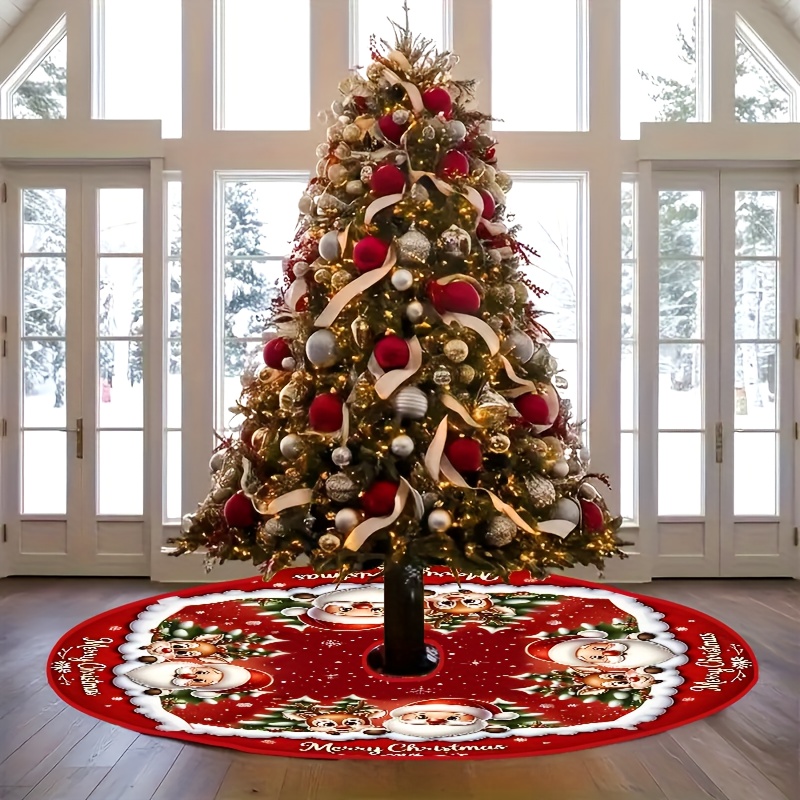 Image of Red Merry Christmas Christmas Tree Dress, Room Decoration Such As Living Room And Bedroom, Winter Farmhouse Holiday Party Decoration, Holiday Gift , Winter Atmosphere Decoration