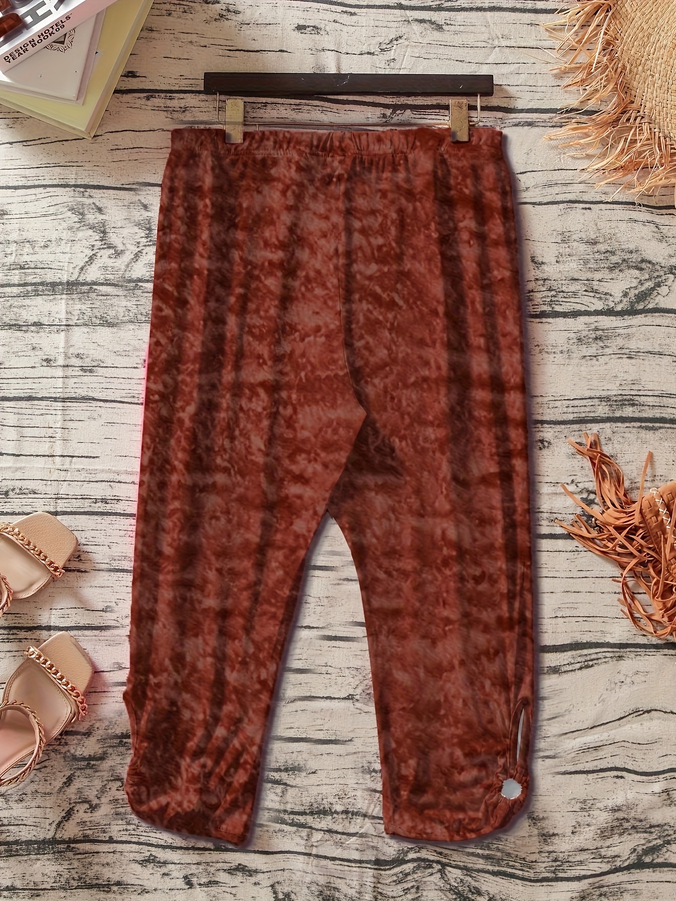 Women's Plus Size Stretchy Casual Pants - Solid Color Black, Elastic Waistband, Comfort Fit, Polyester, Machine Washable - Ideal for Spring/Summer/Fall