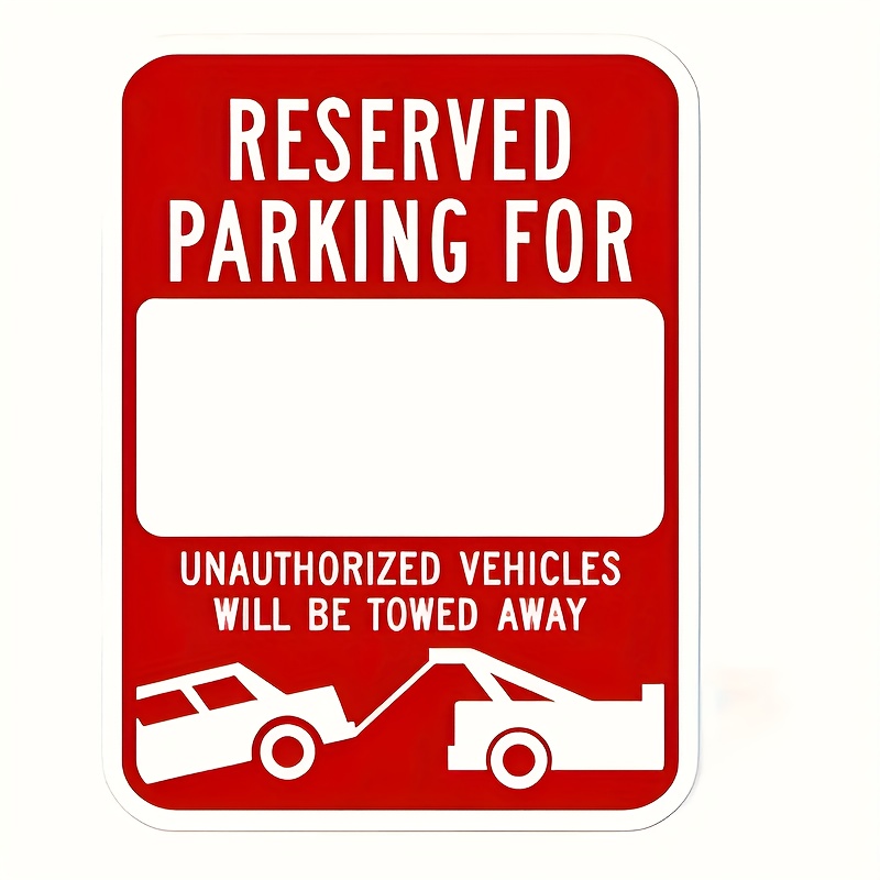 TEMU 1pc Custom No Parking Sign, Art Deco Design Reserved Parking Aluminum Plate, 12x8 Inch Rust-resistant Metal, Wall Mount For Garage, No