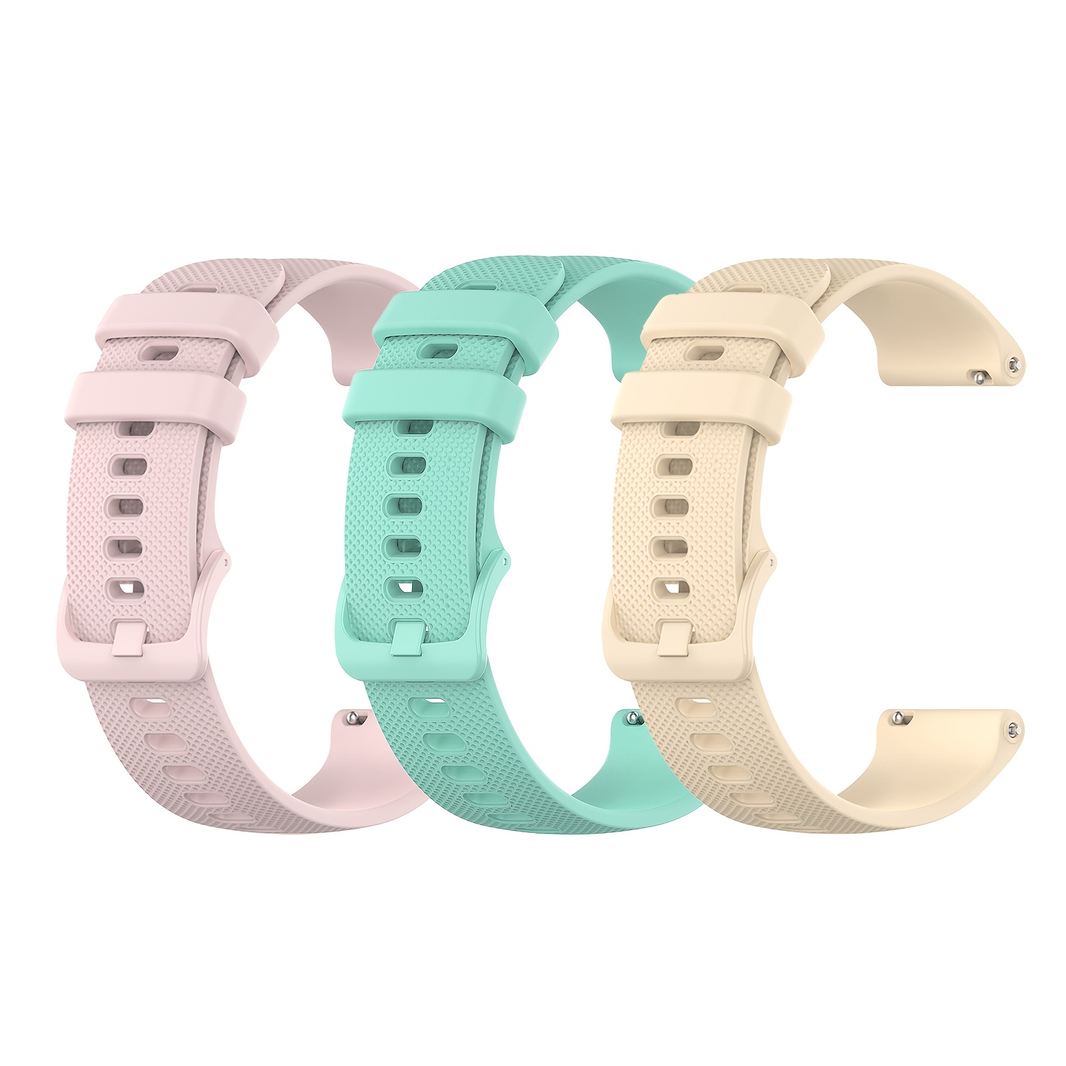TEMU 3 piezas de correa de reemplazo para smartwatch de 18mm, 20mm y 22mm, compatible con 6, 4S/3S, 3S/2S, Forerunner 165 Music/645/245/265S,