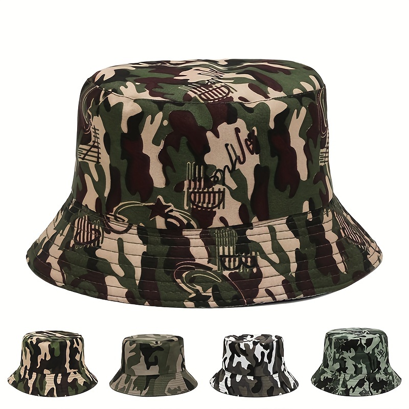 

Spring And Summer Camouflage Bucket Hat For Men And Women, Outdoor Mountaineering Sun Protection Bucket Hat With Breathable Design