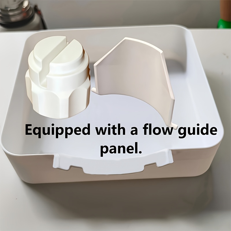Image of 3pcs Washing Machine Drainage Tray Set, Includes A Diverter Plate And Lid-opening Aid, Efficient, Prevents Floor Overflow In Laundry Rooms