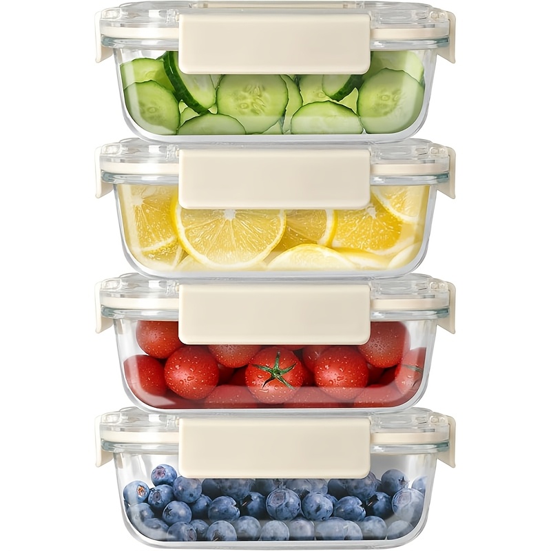 

4pcs Bpa-free Borosilicate Food Storage - , & Dishwasher Safe, For &