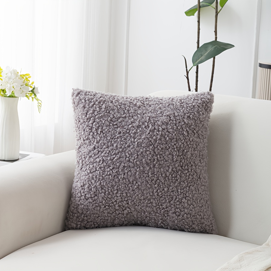 1pc Lamb Plush Pillow Is Soft And Fluffy, Machine Washable With Zipper Closure, Decoration , Bedroom Additions, Fashionable And Durable Fabrics, Interior Design