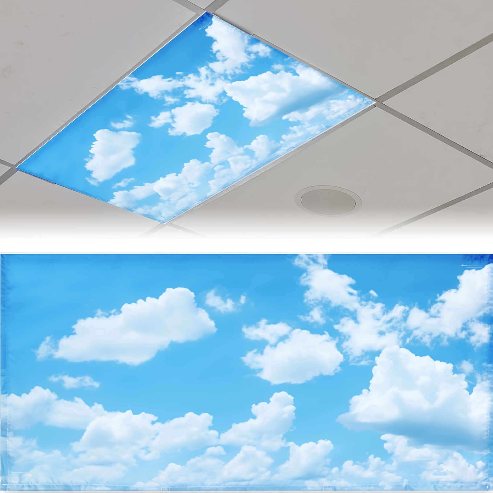 TEMU 1pc, Fluorescent Lampshade, 61*122cm (4x2 Inches), Ceiling Light Shade For Classrooms, Light-filtering Magnetic Lampshade, Suitable For