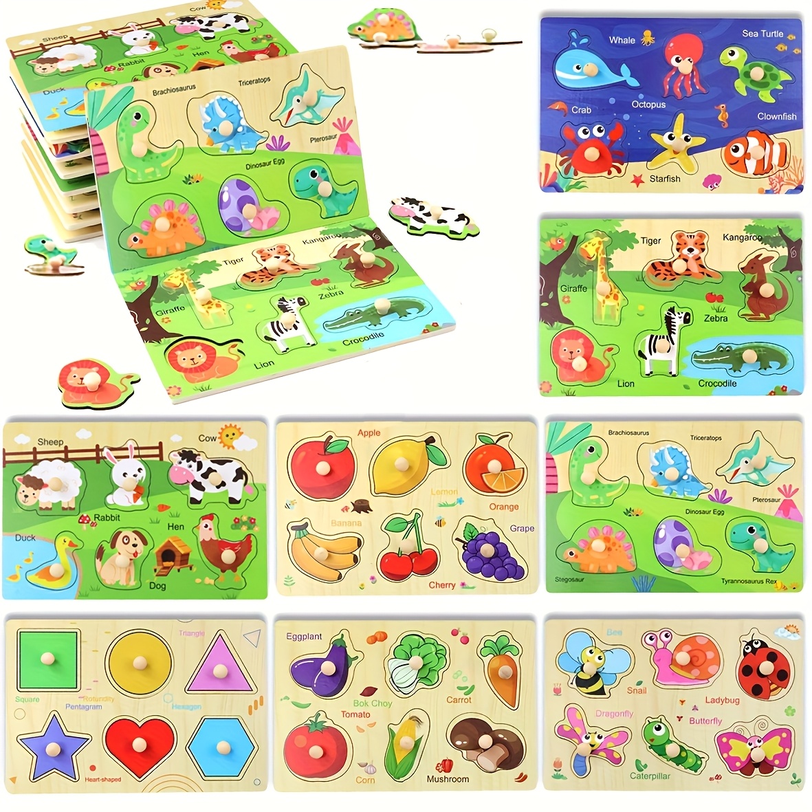 Juegos Educativos Rompecabezas De Madera Piezas JUEGO DIDÁCTICO