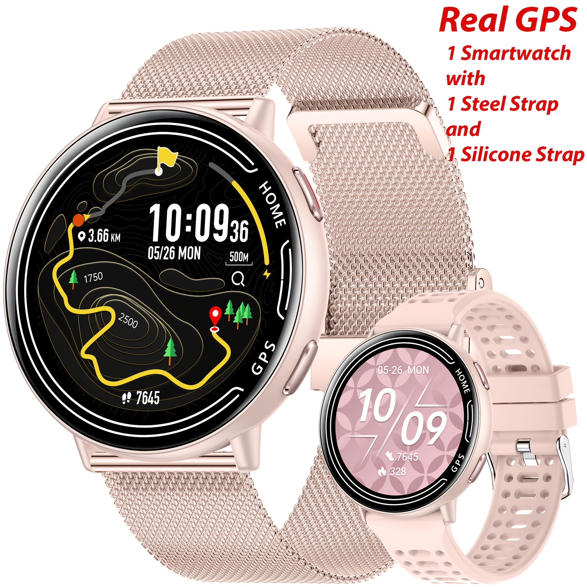 Image of Smart Watch For Men(answer/dial Calls), Smartwatch Fitness For And For Iphone, 3.53cm Activity With Sleep Monitor, Calorie, Call , Wireless Call Smart Watch, , 1 Smart Watch With 3 Straps