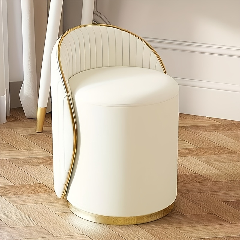 TEMU Makeup Stool, 360Â° Rotating Cushioned Stool, Suitable For Living Room And Bedroom