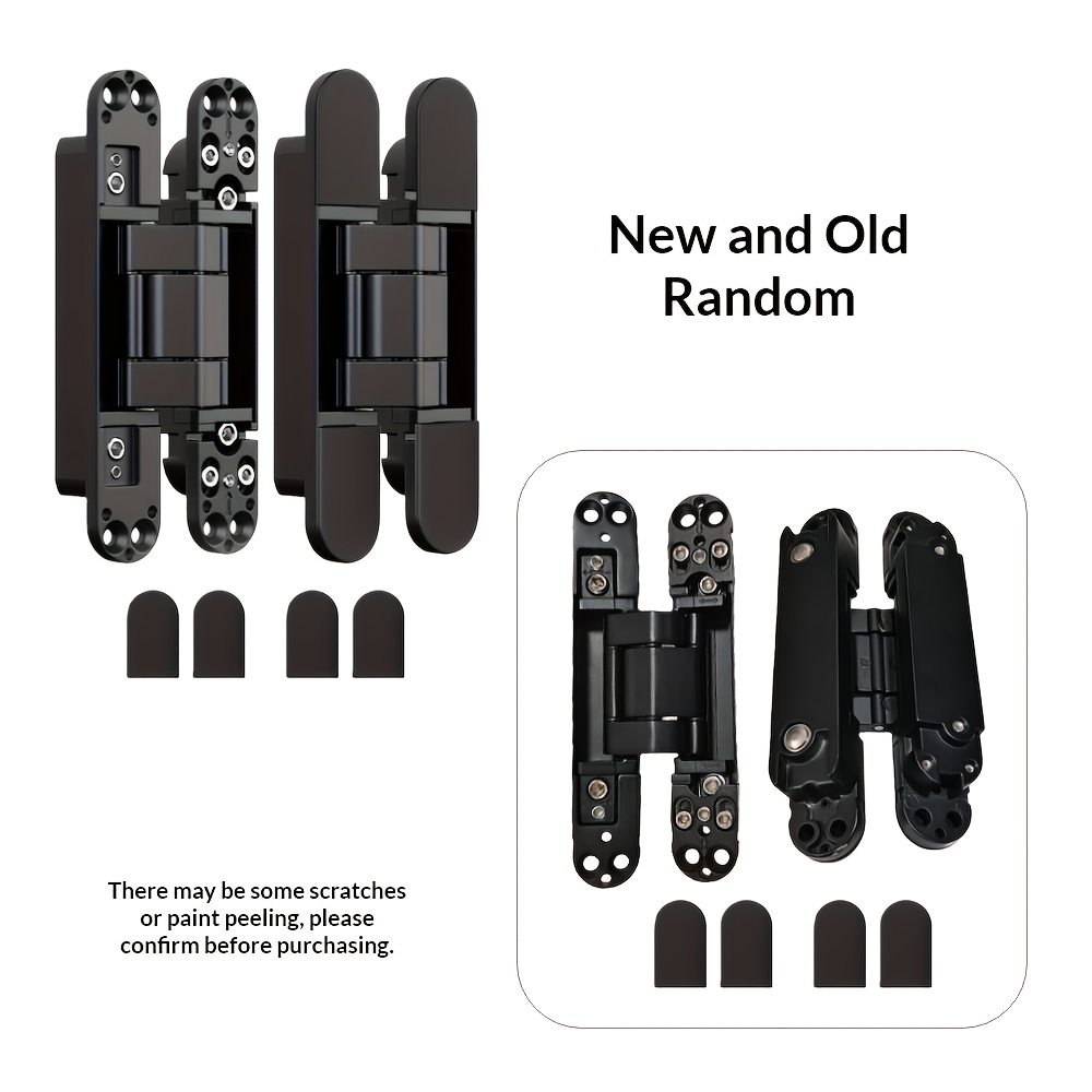 TEMU 2pcs Concealed Door Hinges, 3d Adjustable, Silent, 180-degree Swing, Invisible Door Hinges For Smooth Operation, Adjustable, Silent, Kitchen,