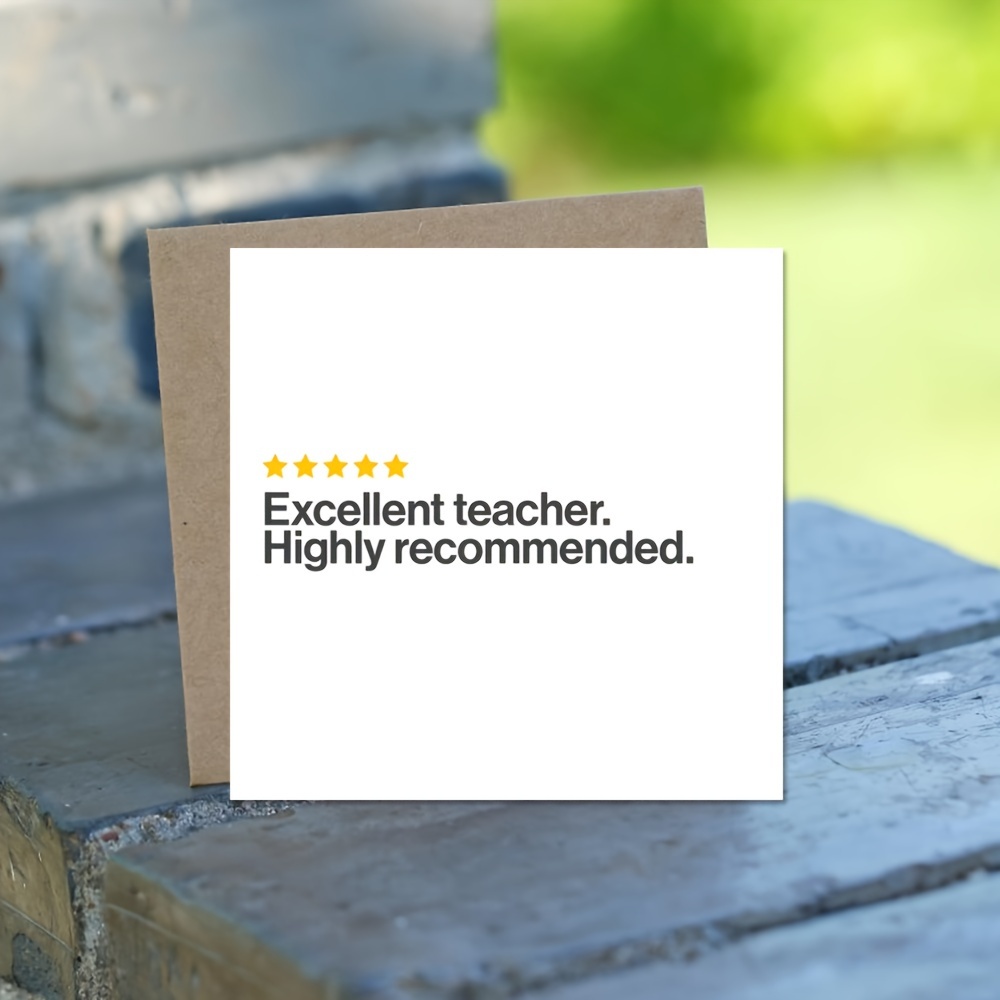 

Teacher Appreciation Card - End Of School, Thank You & Recommendations, Ideal Gift For Birthdays & All