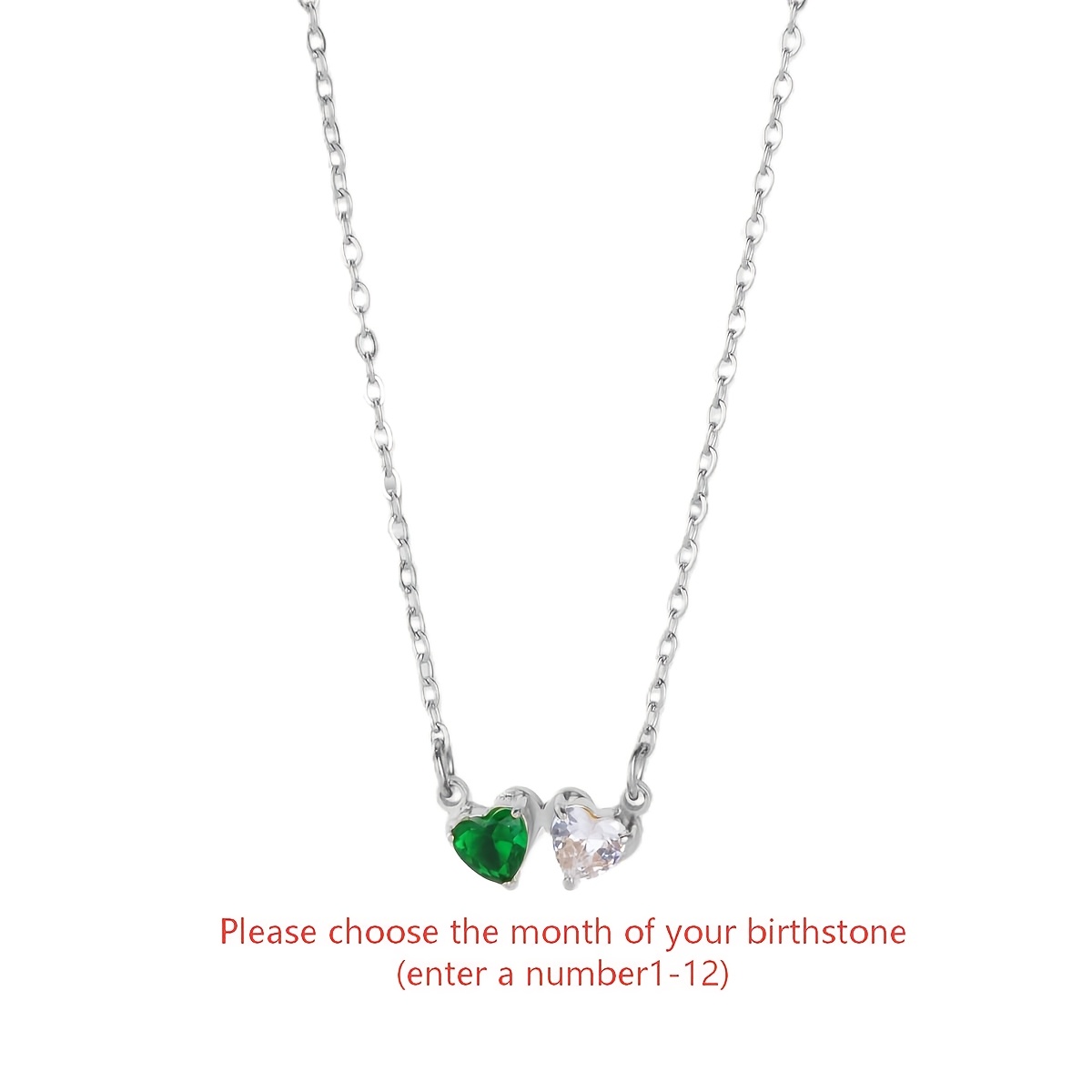 TEMU 1 Stainless Steel Custom Birthstone Necklace, Personalized Customization, Birthday Gift, Valentine's Day Gift, Gift For And