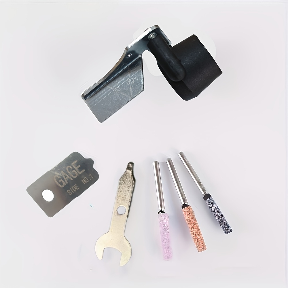 TEMU Kit de afilador de motosierra de metal pesado | con de ajuste giratorio + guía de + piedra de afilar | Universal para sierras de tala / sierras