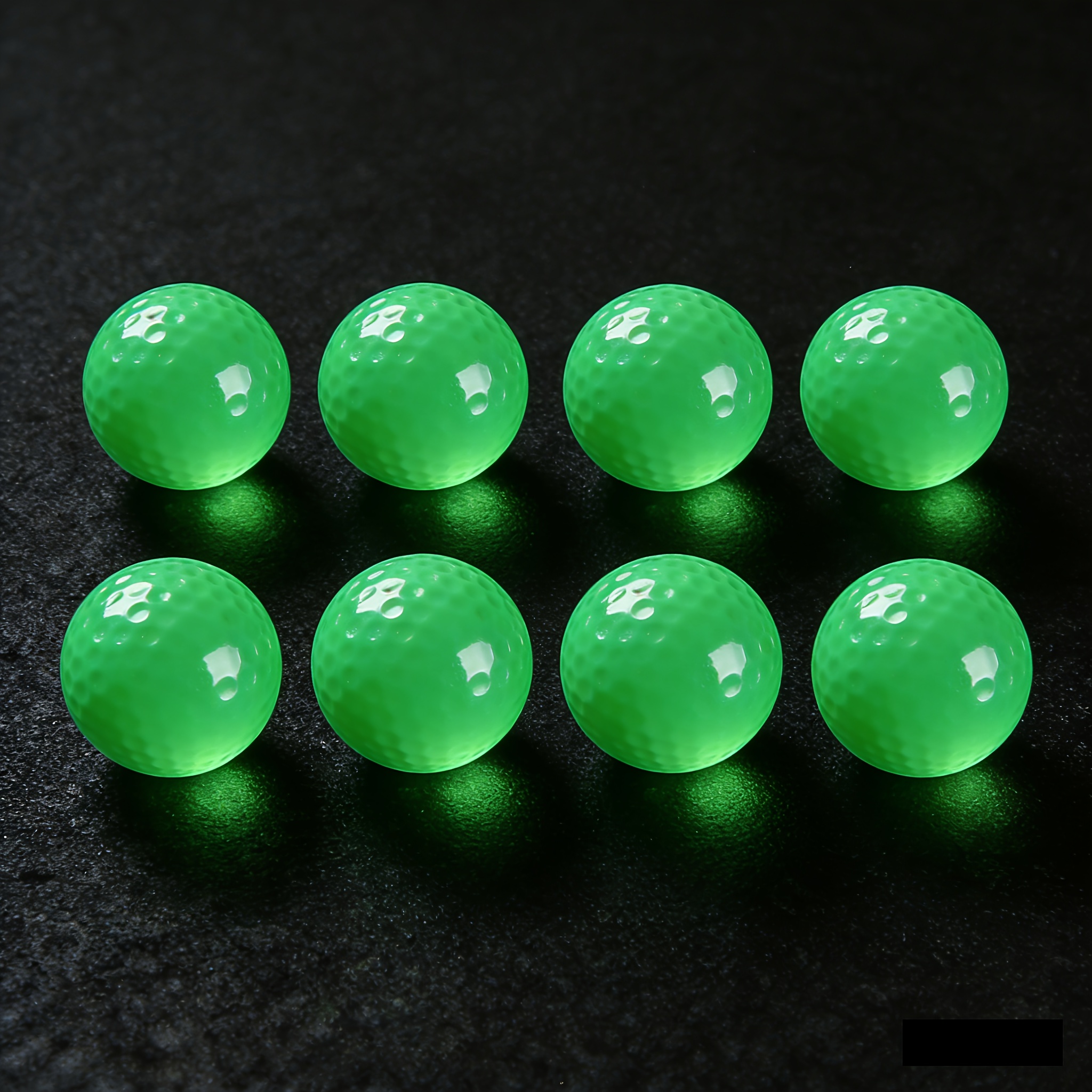 TEMU Fluorescent Glow Golf Balls 8-pack With Automatic Light Absorption And Technology For Clear Visibility During Night Play