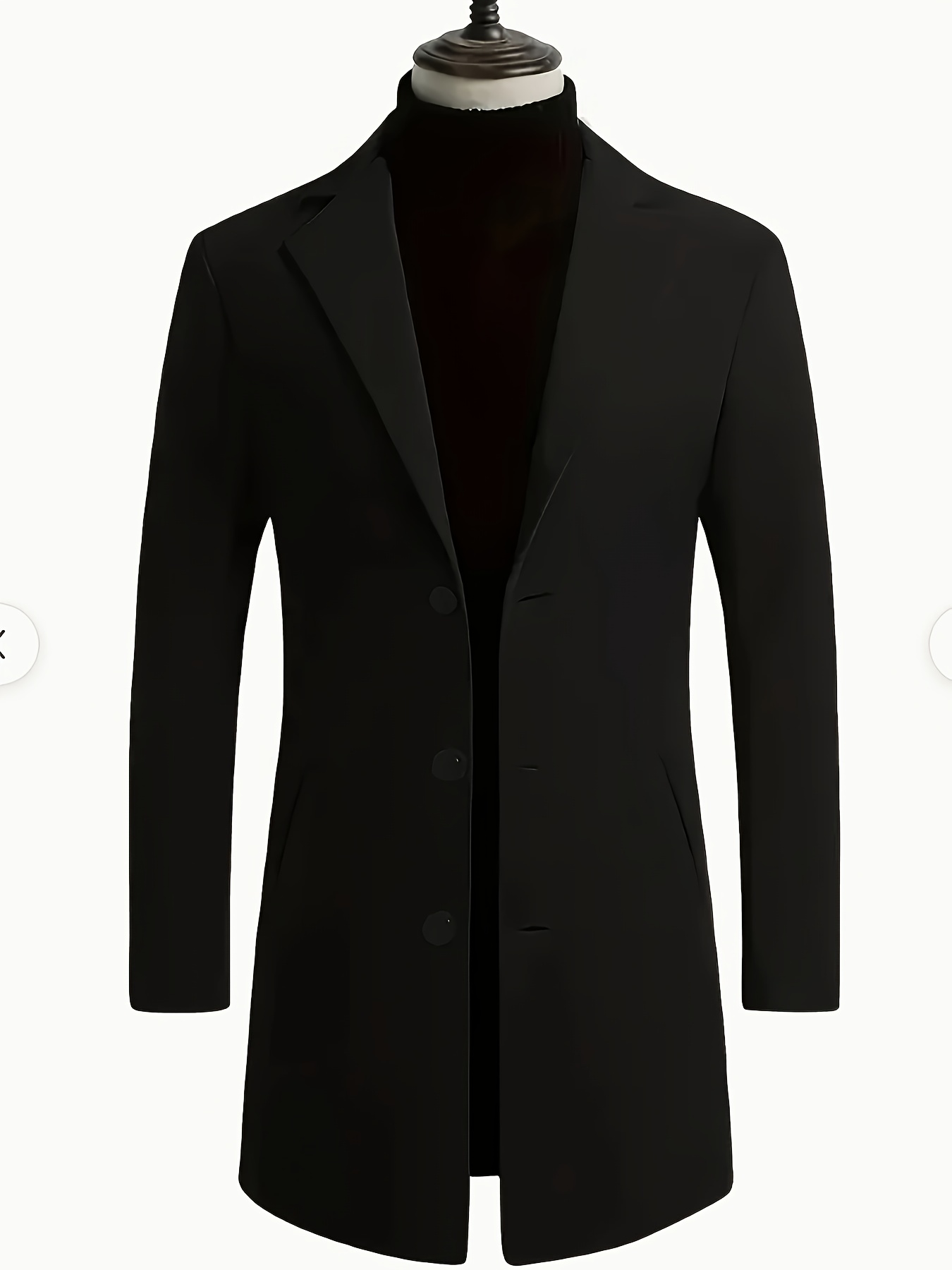 mens casual polyester trench coat solid color non stretch - Temu Colombia