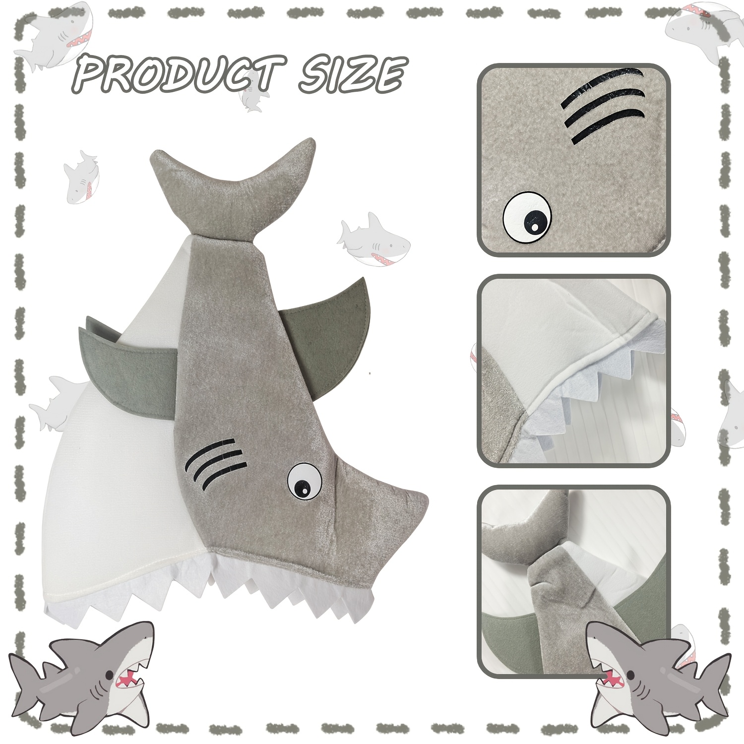 Cappello Costume Da Squalo Per Gatto Cappello Divertente Per Gatto