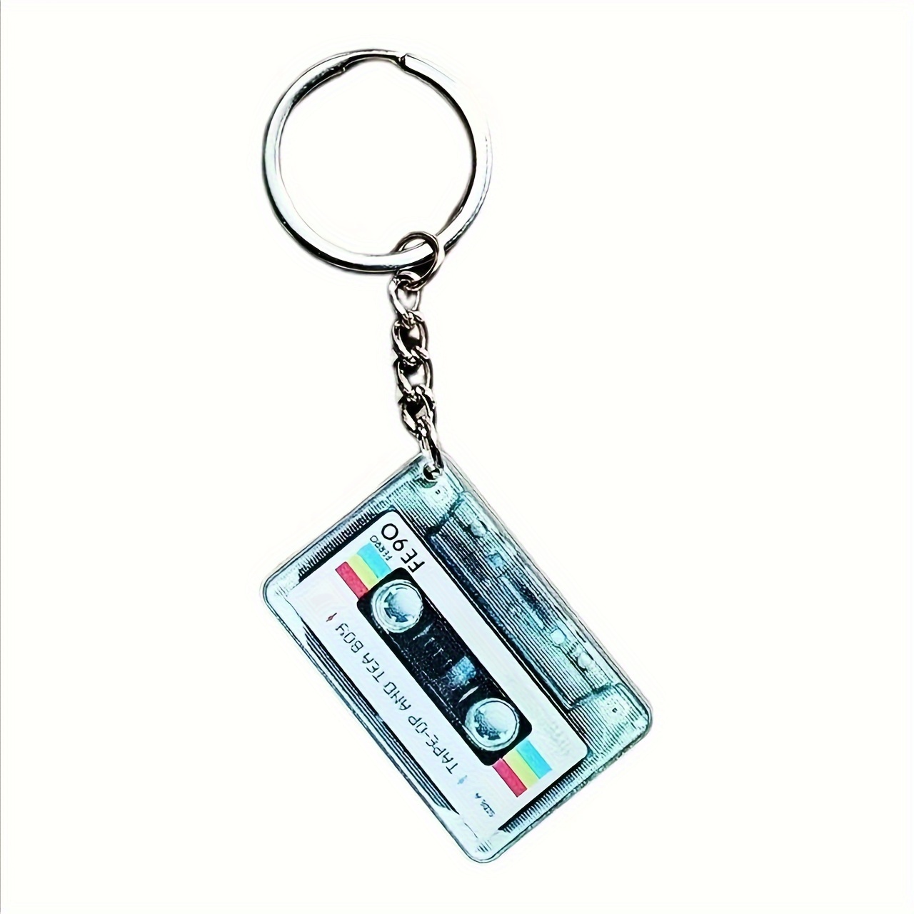 

Tape Keychain, Double-sided Print, Music Theme Accessory For Backpack, Wallet, Gift, Durable Acrylic Material With Removable Protective Film