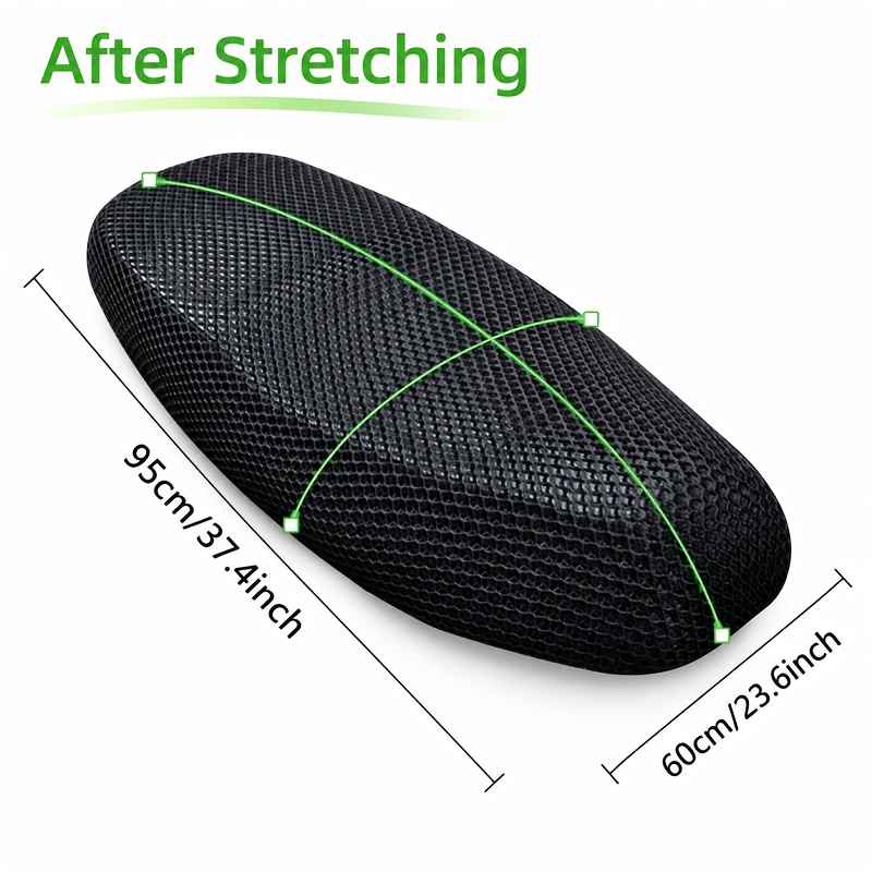 TEMU 1pc 60x95cm Motorcycle 3d Breathable Mesh Seat Cover, Stretchable Ventilated Motorcycle Seat Cushion Cover, Mesh Seat Protector Pad, Breathable