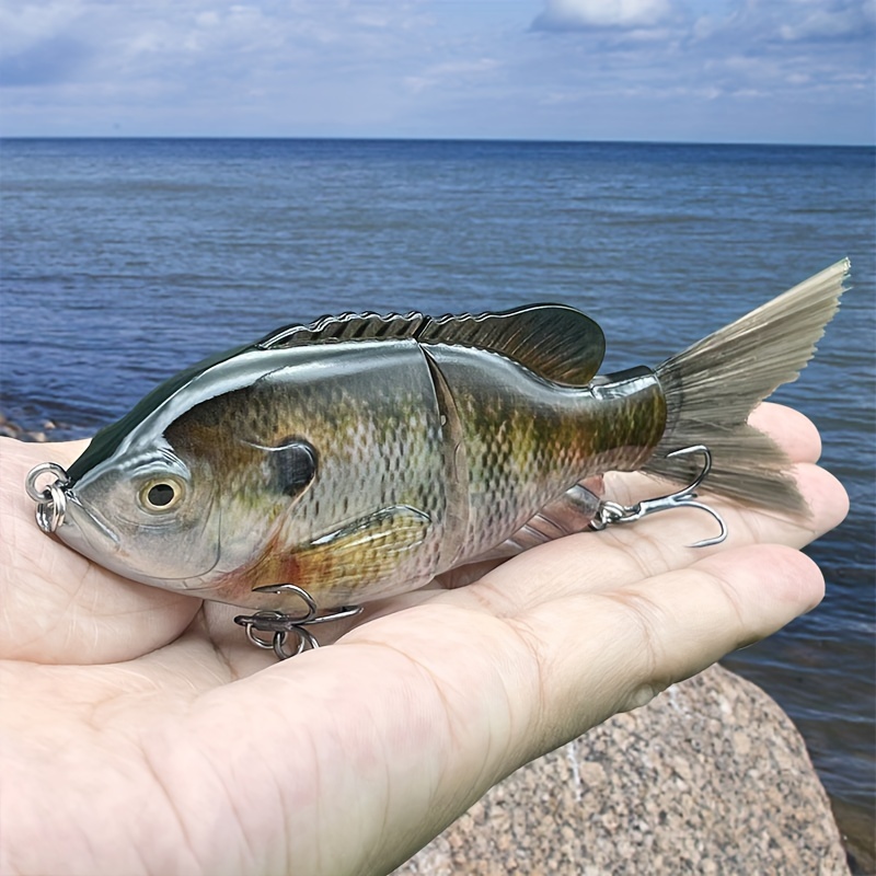 TEMU Single Pack 2-section Lure With Tail, 33.5g Bionic Sinking Hard Bait For Saltwater And Freshwater