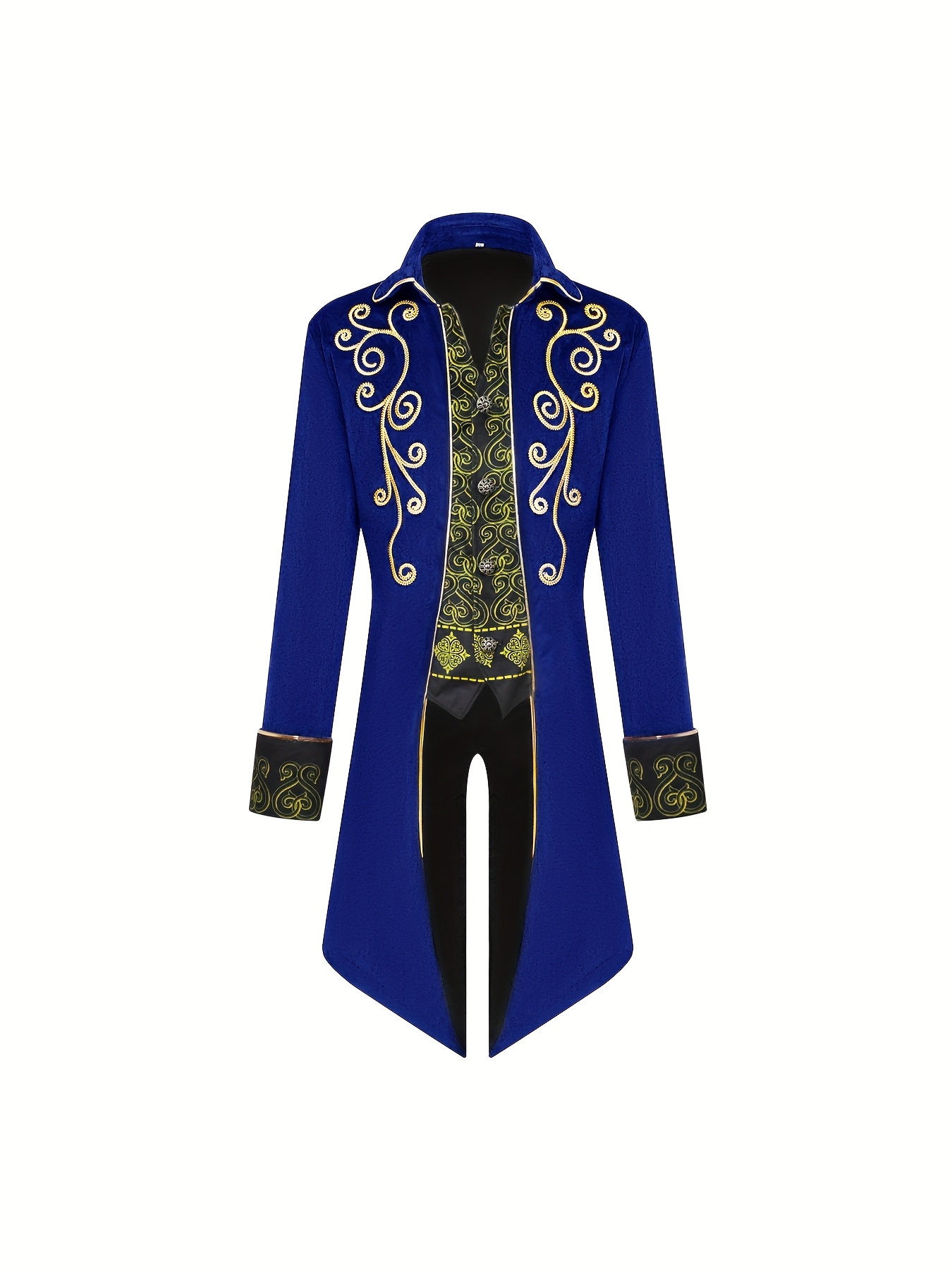 medieval mens top retro style golden trimmed tailcoat suitable for   role playing costumes