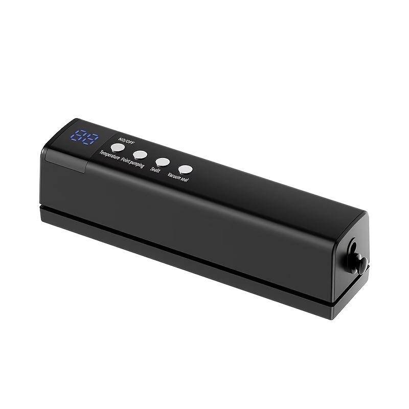 TEMU Usb Rechargeable Portable Vacuum Sealer, 1200mah Cordless 2-in-1 Food Vacuum Sealer & Heat Sealer With Vacuum & Seal, Includes 4 Embossed Vacuum
