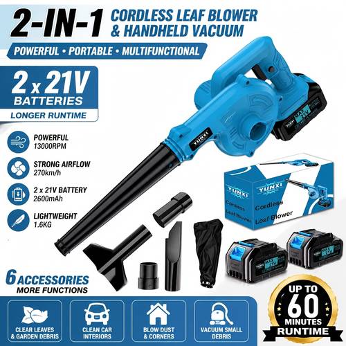 21v high capacity blower wireless blade blower lithium battery with charger lightweight construction fallen leaves and yards lawns garden maintenance patios and decks